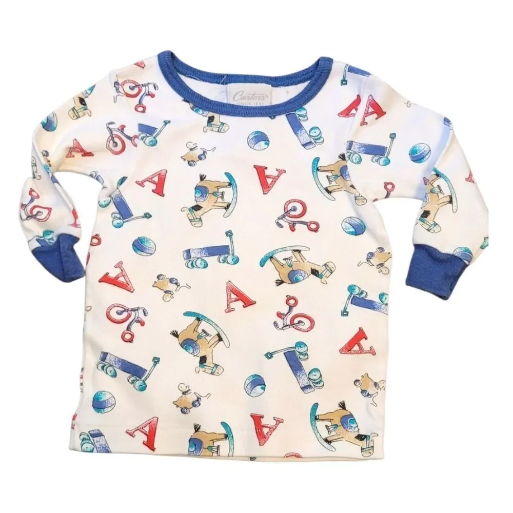 Vintage Carter's Kid's White Alphabet Top Size 0-6 M